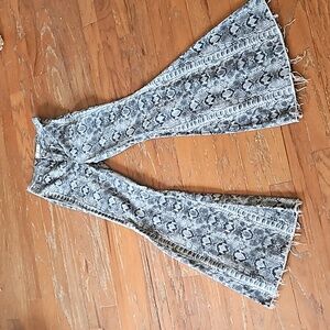 Free People Snake Print Bell Bottoms